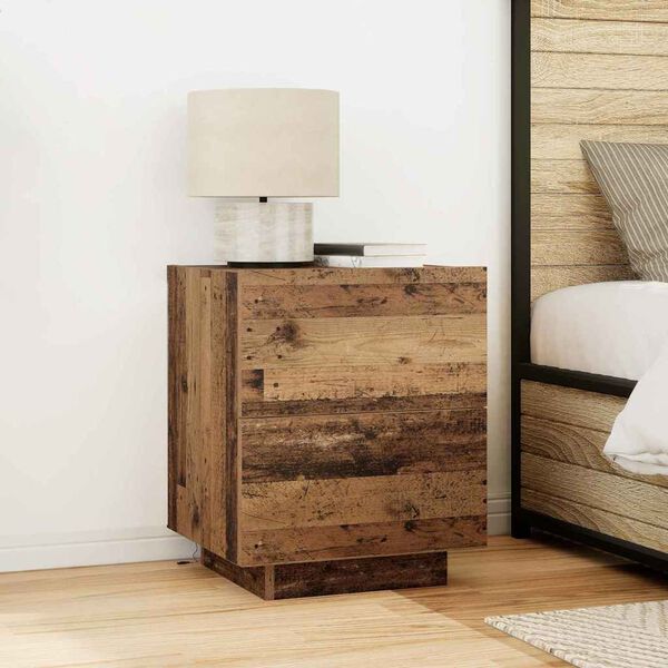 vidaXL Armadio da Notte con cassetto Legno vecchio 45 x 40 x 55 cm