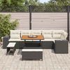 vidaXL Set Divano da Giardino 9 pcs Nero e Crema polyrattan