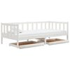 vidaXL Divano Letto con Cassetti 90x200 cm Bianco in Massello di Pino