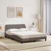 vidaXL Letto con Materasso Dover Tortora 120x200 cm in Tessuto