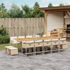 vidaXL Set da Pranzo da Giardino 15 pz con Cuscini Beige in Polyrattan