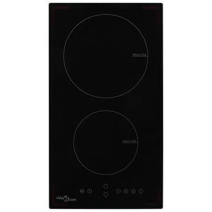 vidaXL Piano Cottura a Induzione 2 Zone e Controlli Touch Vetro 3500 W
