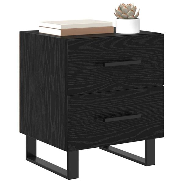 vidaXL Armadio da Notte con cassetto Rovere Nero 40 x 35 x 47,5 cm