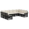 vidaXL Set Divano da Giardino 9 pcs Nero polyrattan