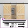 vidaXL Porta Scorrevole con Set Hardware 90x210 cm in Legno di Pino