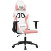 vidaXL Sedia da Gaming Bianco e Rosa in Similpelle
