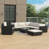 vidaXL Set Divani da Giardino 8 pz con Cuscini in Polyrattan Nero