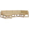 vidaXL Set di divani da esterno 5 pz Bianco e Beige Poliestere