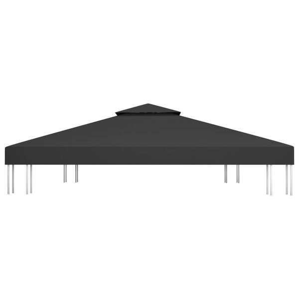 vidaXL Copertura Superiore per Gazebo a 2 Strati 310 g/m² 4x3 m Nera