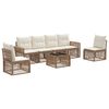 vidaXL Set Divano da Giardino 7 pcs Beige e Bianco Crema polyrattan