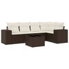 vidaXL Set Divano da Giardino 6 pz con Cuscini Marrone in Polyrattan