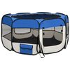 vidaXL Box per Cani Pieghevole con Borsa Trasporto Blu 125x125x61 cm