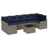vidaXL Set di divani 8 pz 7-Numero di posti Grigio polyrattan