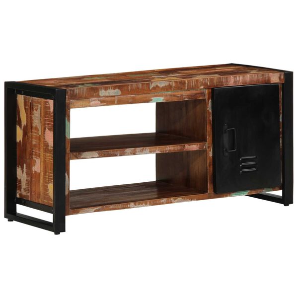 vidaXL Panchina per Scarpe Multicolore Legno massello di recupero