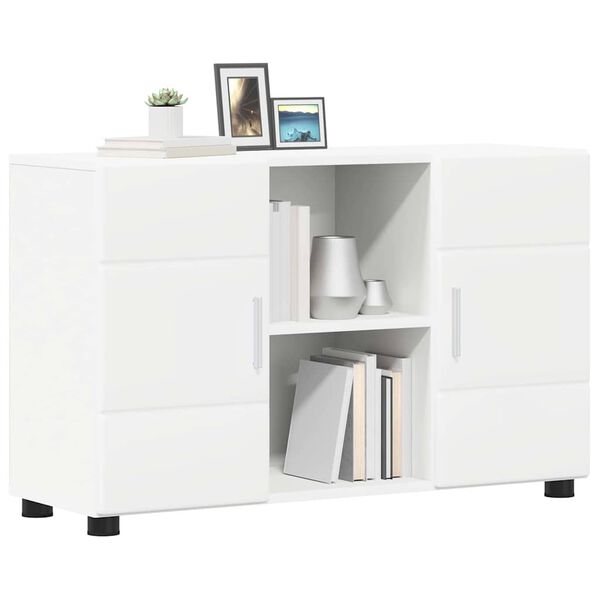 vidaXL Credenza FLORIN Bianco 88,5 x 30,5 x 55,5 cm Legno multistrato