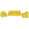 vidaXL Set di Divani 3 pz con Cuscini Giallo Chiaro in Tessuto
