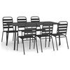vidaXL Set da Pranzo da Giardino 7 pz in Acciaio Antracite