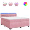 vidaXL Giroletto a Molle con Materasso Rosa 200x200 cm in Velluto