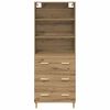 vidaXL Credenza con cassetto Rovere artigianale 69,5 x 32,5 x 180 cm