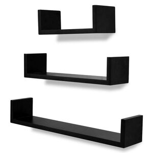 vidaXL Mensole da Parete 6 pz Nero