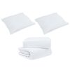 vidaXL Set di Piumoni con cuscino 3 pcs Bianco Piuma d'anatra