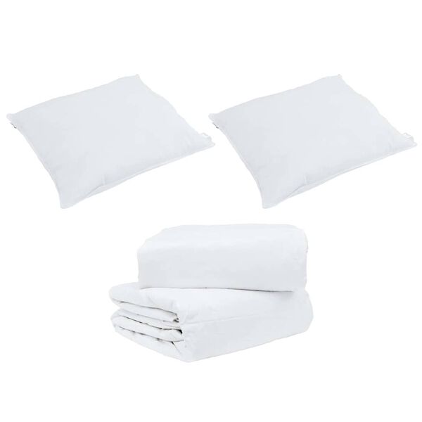 vidaXL Set di Piumoni con cuscino 3 pcs Bianco Piuma d'anatra