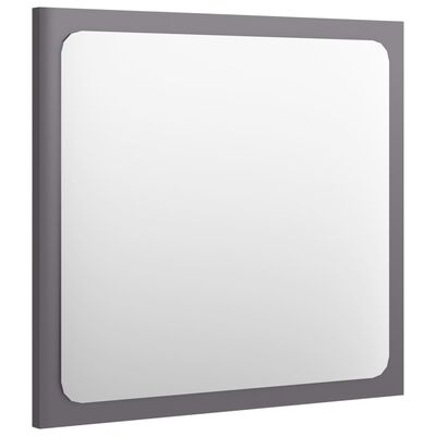 vidaXL Specchio da Bagno Grigio Lucido 40x1,5x37 cm Legno Multistrato