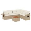 vidaXL Set Divani da Giardino 7 pz con Cuscini Beige in Polyrattan