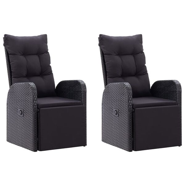 vidaXL Set da Pranzo per Giardino 5 pz con Cuscini in Polyrattan Nero