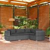 vidaXL Set Divani da Giardino 4 pz con Cuscini in Polyrattan Grigio