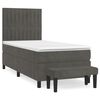 vidaXL Giroletto a Molle con Materasso Grigio Scuro 90x200 cm Velluto