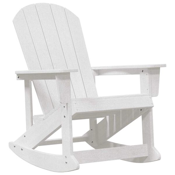 vidaXL Sdraio Rocking Adirondack 2 pcs Bianco HDPE