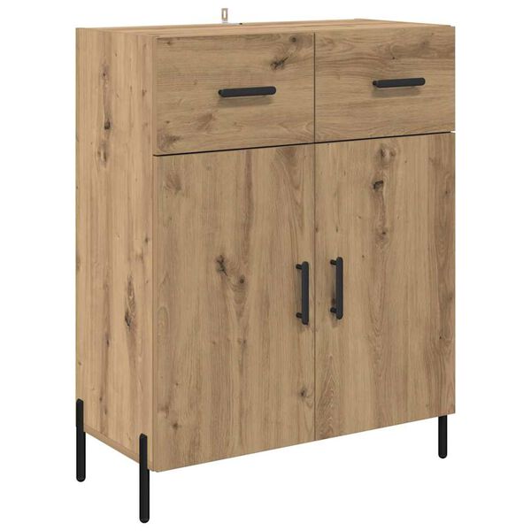 vidaXL Credenza Rovere artigianale 69,5 x 34 x 90 cm Legno multistrato