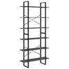 vidaXL Scaffale Alto Grigio 100x30x210 cm in Legno Massello di Pino