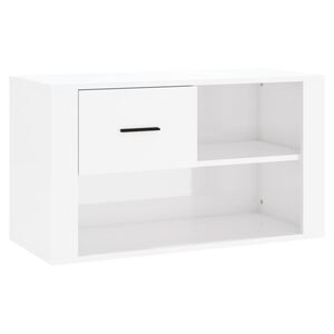 vidaXL Scarpiera Bianco Lucido 80x35x45 cm in Legno Multistrato
