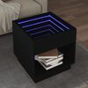 vidaXL Tavolino da Salotto con LED Infinity Nero 50x50x50 cm