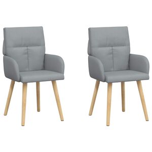 vidaXL Sedie da pranzo 2 pz Tessuto Grigio Chiaro 60 x 56 x 96 cm