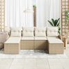 vidaXL Set di divani con cuscino 6 pcs Beige e Bianco polyrattan