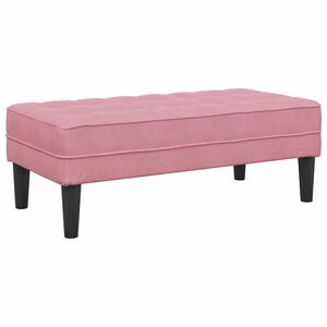 vidaXL panchina con cuscino Rosa 113 x 57 x 39 cm Velluto
