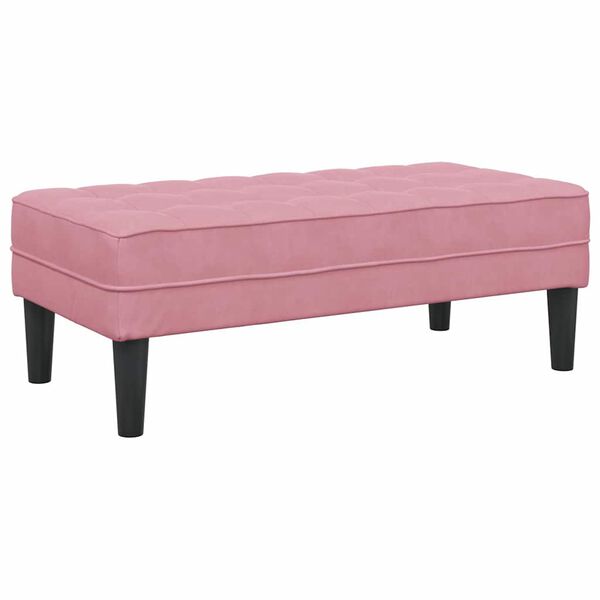 vidaXL panchina con cuscino Rosa 113 x 57 x 39 cm Velluto