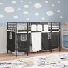 vidaXL Struttura del Letto Loft per Bambini con Tendine Nero