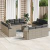 vidaXL Set Divani Giardino 13 pz con Cuscini Grigio Chiaro Polyrattan