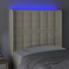 vidaXL Testiera a LED Crema 103x16x118/128 cm in Similpelle