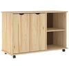 vidaXL Mobile con Ruote con ruota Marrone 100 x 39 x 65,5 cm