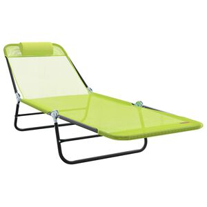 vidaXL Lettino prendisole pieghevole Verde 182 x 55 x 85.5cm Metallo