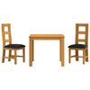 vidaXL Set da pranzo 3 pz Nero Legno di Quercia Massello