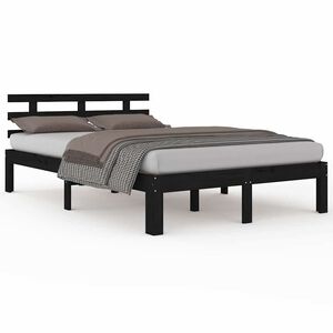 vidaXL Giroletto Nero in Legno Massello 200x200 cm