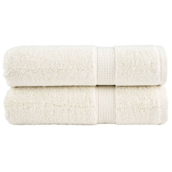 vidaXL Asciugamani da Doccia SOLUND 2 pz Crema 70x140 cm 600 g/m²