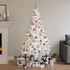 vidaXL Albero di Natale a Met&agrave; Preilluminato con Palline Bianco 180 cm