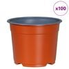 vidaXL Vaso per Fiori 100 pcs Terracotta &Oslash; 15 x 12.5 cm Plastica